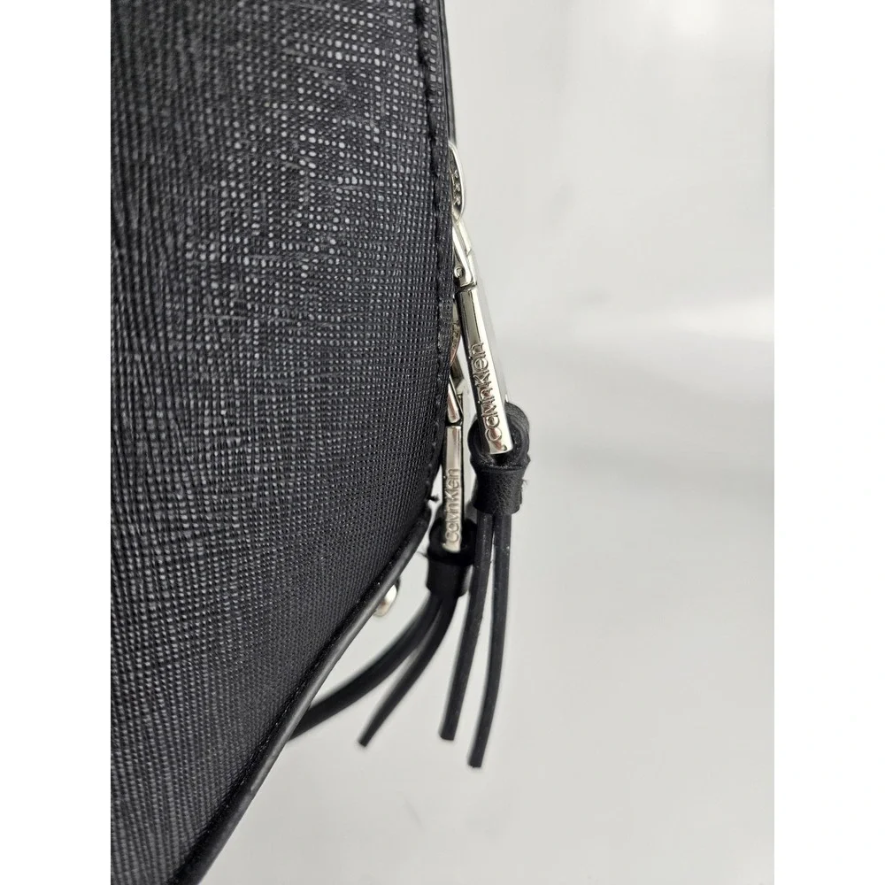 Calvin Klein Black Dome Satchel Handbag‎ Silver Hardware